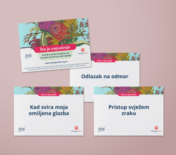 What matters most discussion cards in Croatian on pink background